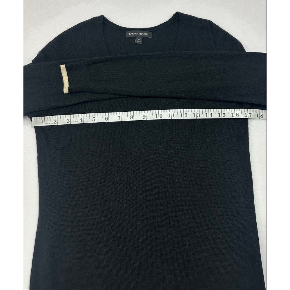 Banana Republic Black Merino Cashmere VNeck Long Sleeve Sweater Dress Size Small - Picture 8 of 10